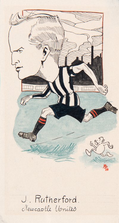 Jock Rutherford, Newcastle United, disegno per un set di carte da sigaretta da Rip